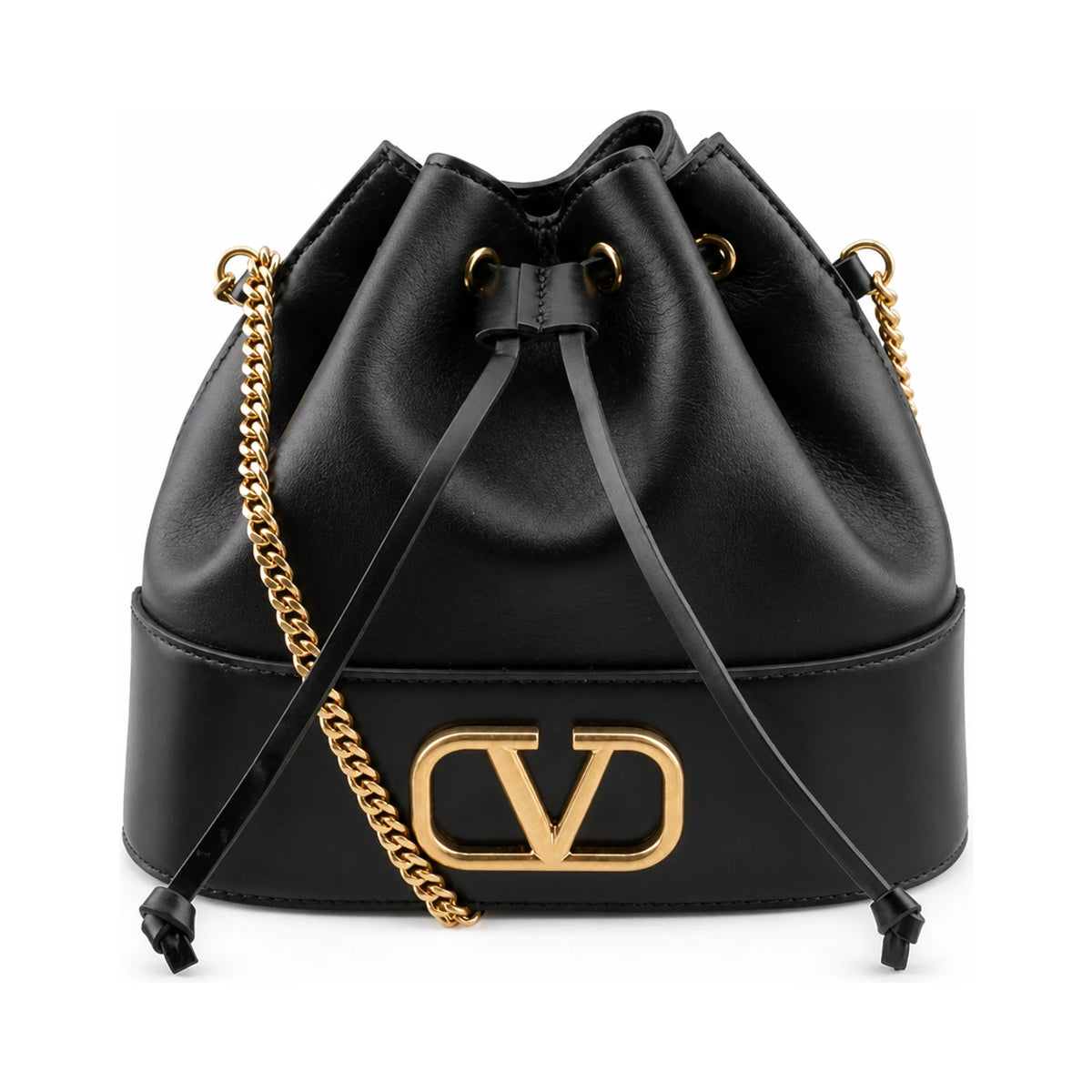 VALENTINO VLogo Chain Bucket Bag Black Shoulder Bag P0T83 HPF 0NO