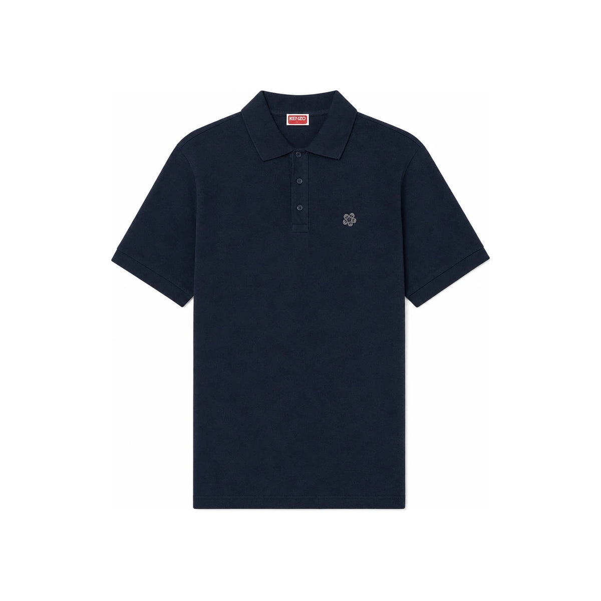 KENZO Navy Boke Flower Cotton Polo Shirt for Men