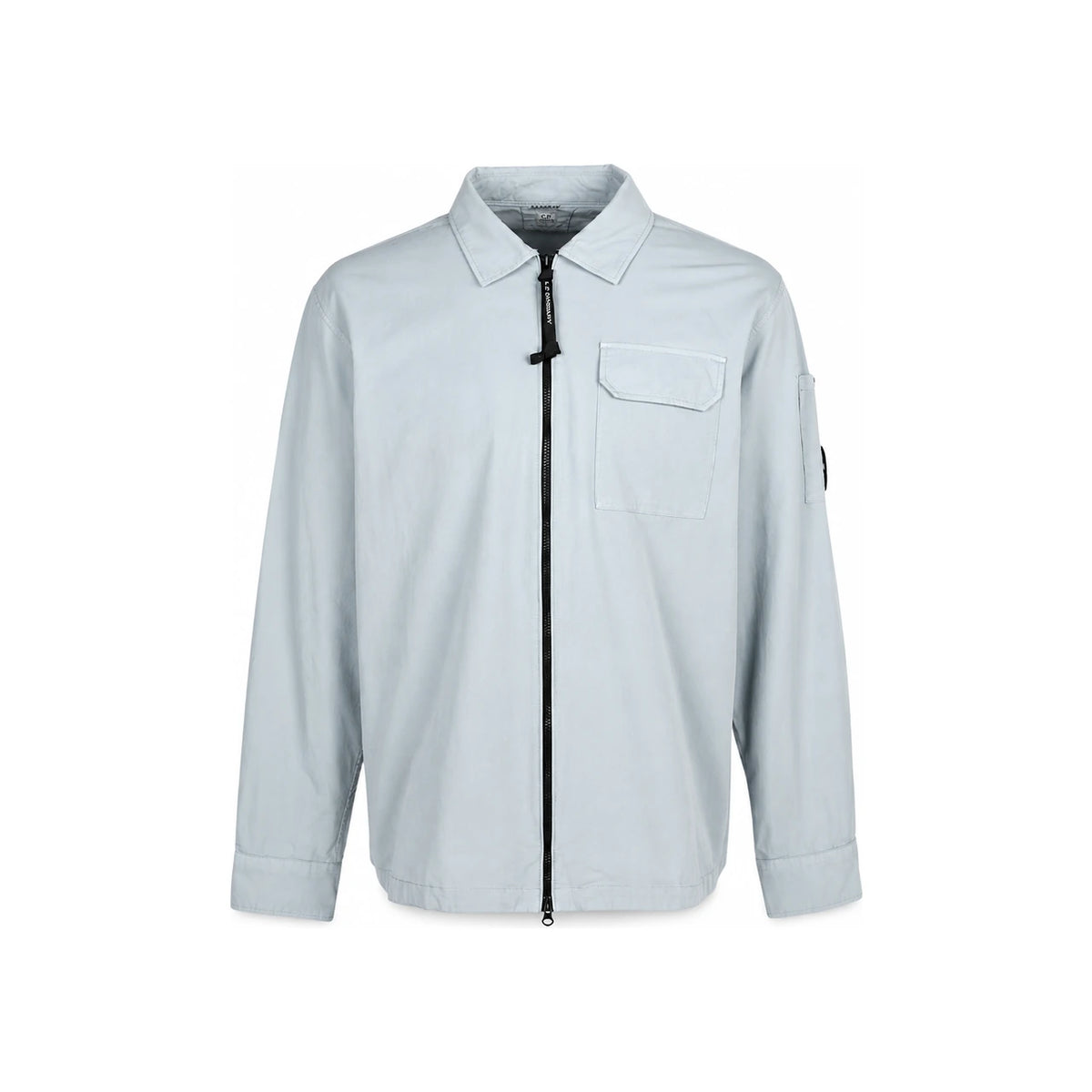 CP Company Silver Blue Zip-Up Overshirt Jacket for Men 20CMOS705A 110143G 809