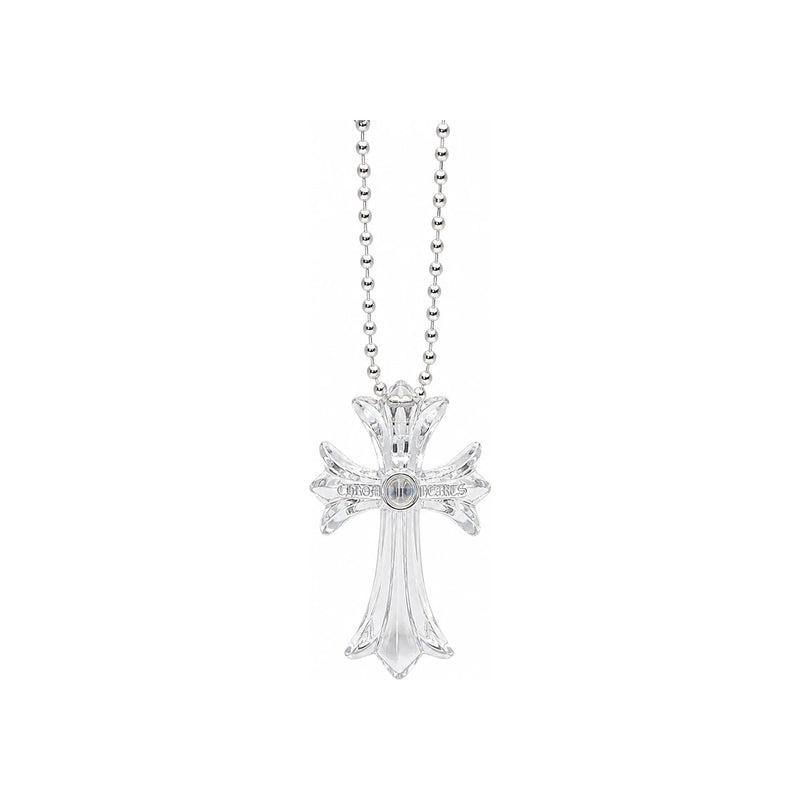 Chrome Hearts Crystal Clear CH Cross Pendant Necklace Unisex