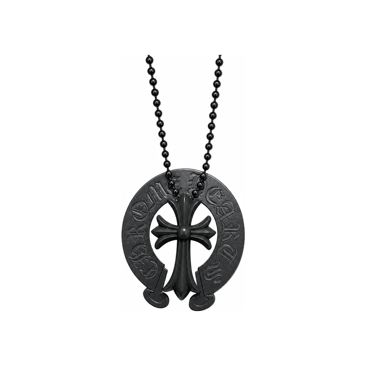 Chrome Hearts Black CH Cross Pendant Necklace Unisex