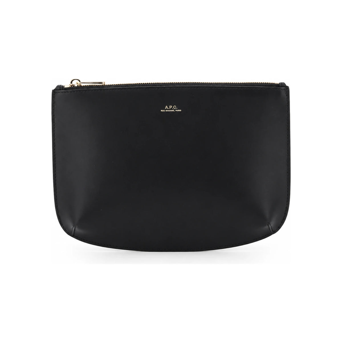 A.P.C. Black Leather Sarah Pochette Clutch Bag