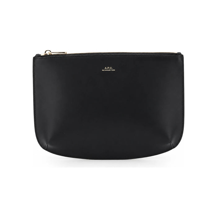 A.P.C. Black Leather Sarah Pochette Clutch Bag
