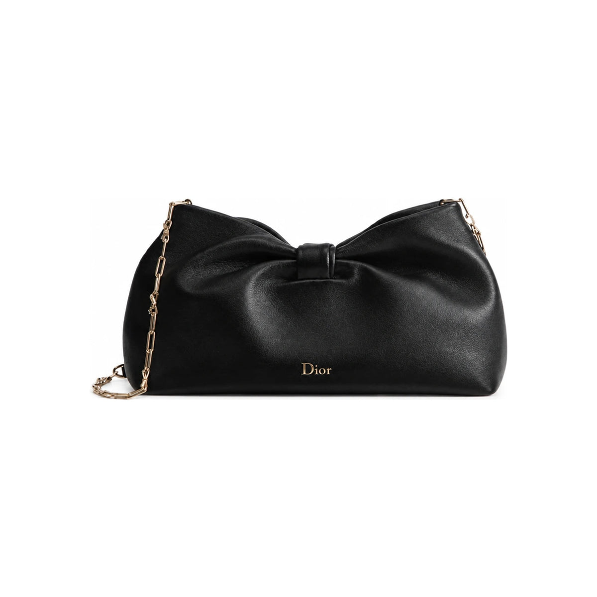 DIOR Black Lambskin Dior Bow Bag Medium Shoulder Bag M0714OUQO M900