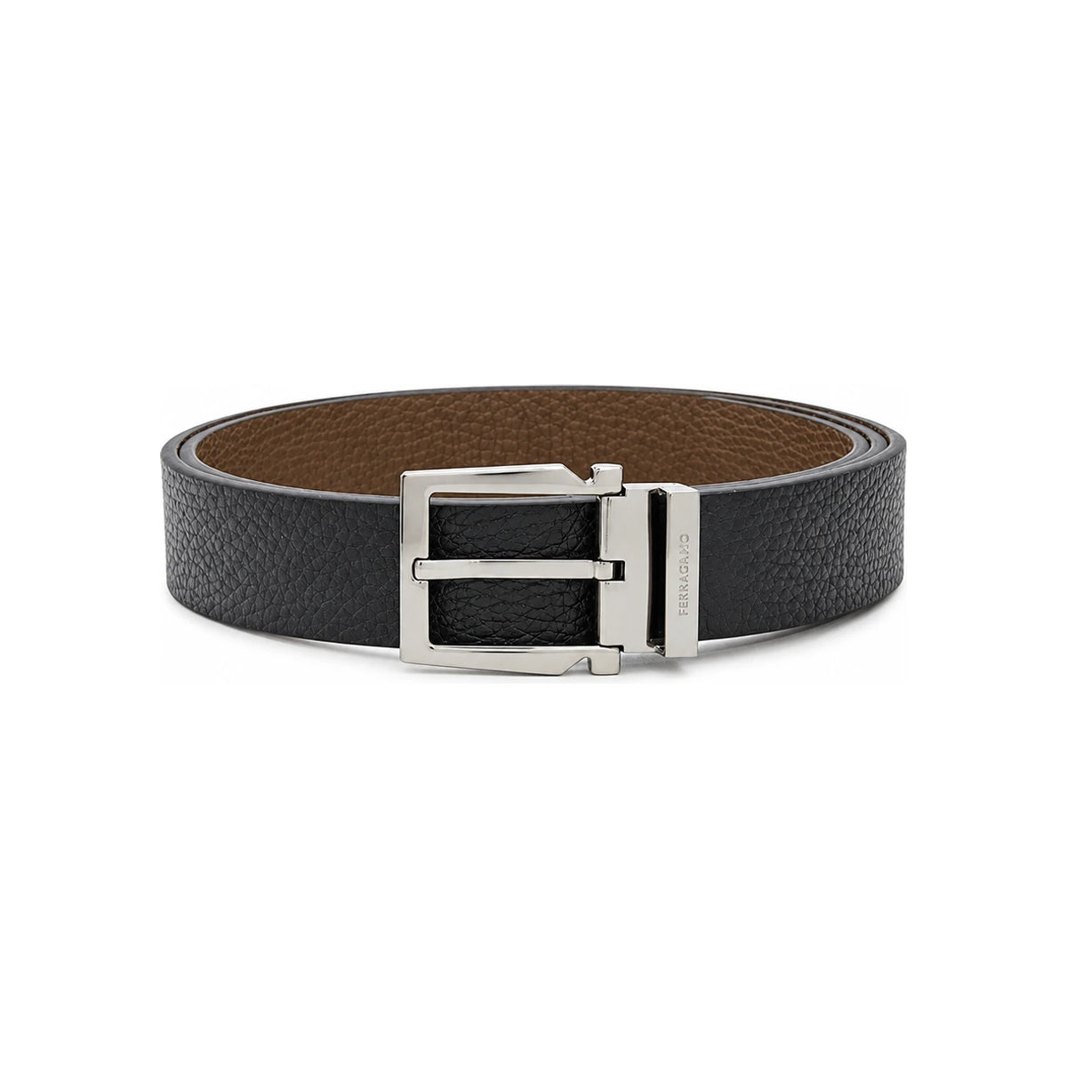 Ferragamo Brown Sugar/Black Reversible Leather Belt 67 0253 0770729