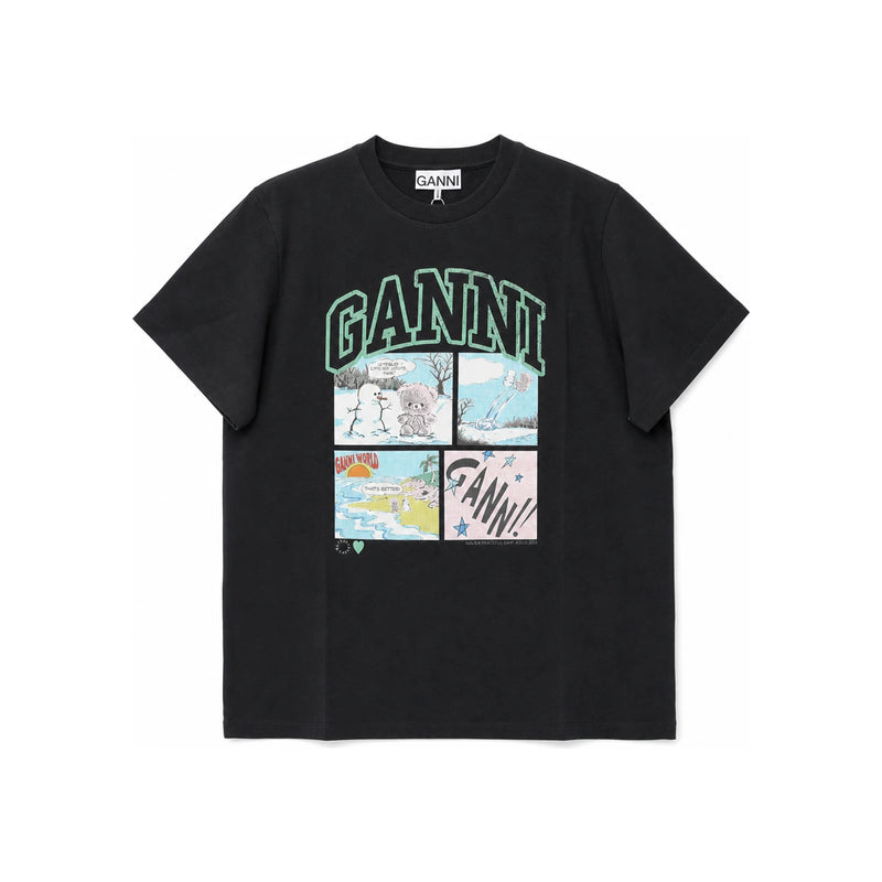 GANNI Women's Teddy Bear Graphic Short Sleeve T-Shirt A1050070 252