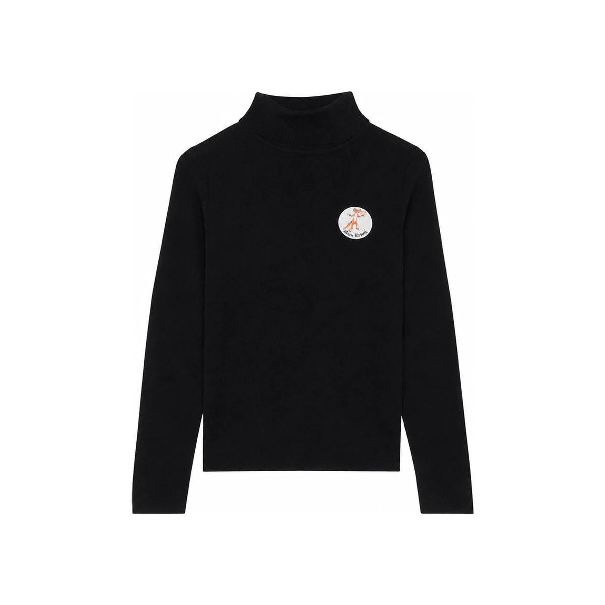 Maison Kitsune Olympia Le Temps Flower Fox Turtleneck Knit Sweater