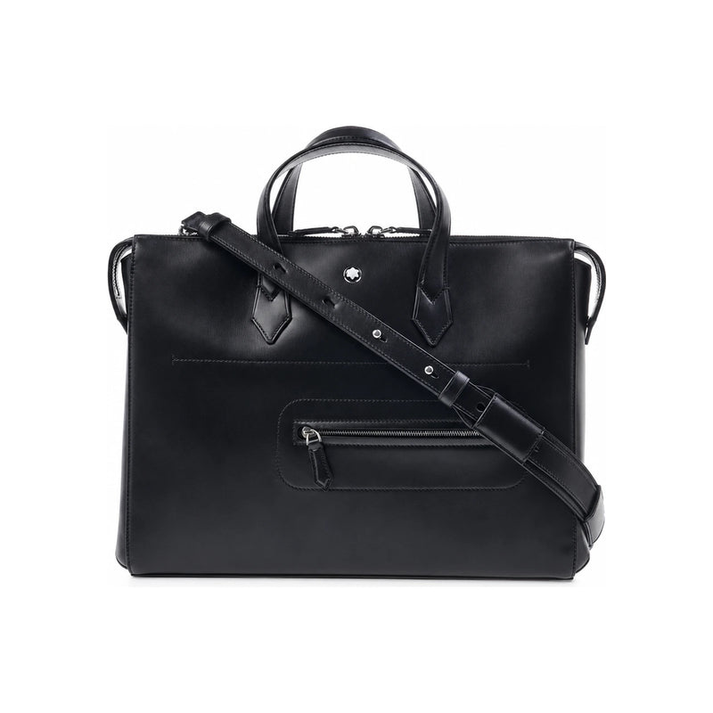 Montblanc Men’s Soft Thin Briefcase Tote Bag 130043 BLACK