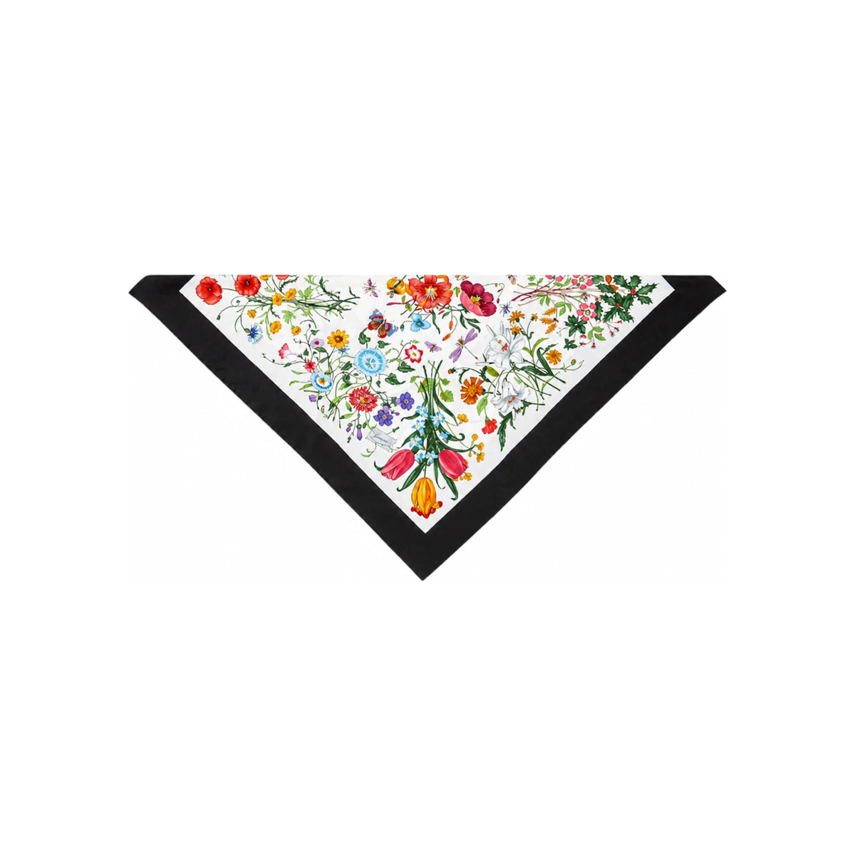 GUCCI Gray Silk Logo Print Scarf