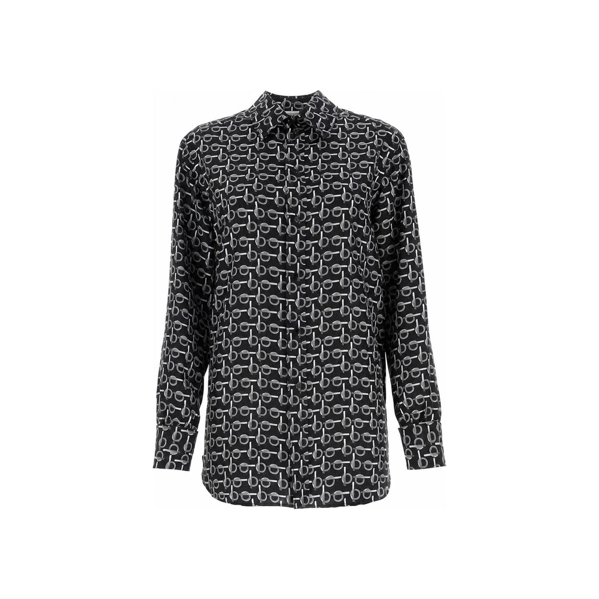 BURBERRY Long Sleeve Button-Down Shirt SS24 Black