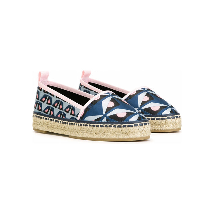 FENDI Blue FF Jacquard Espadrille Flats