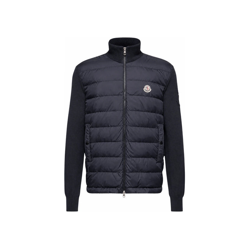 Moncler Navy Logo Patch Tricot Padded Cardigan Unisex
