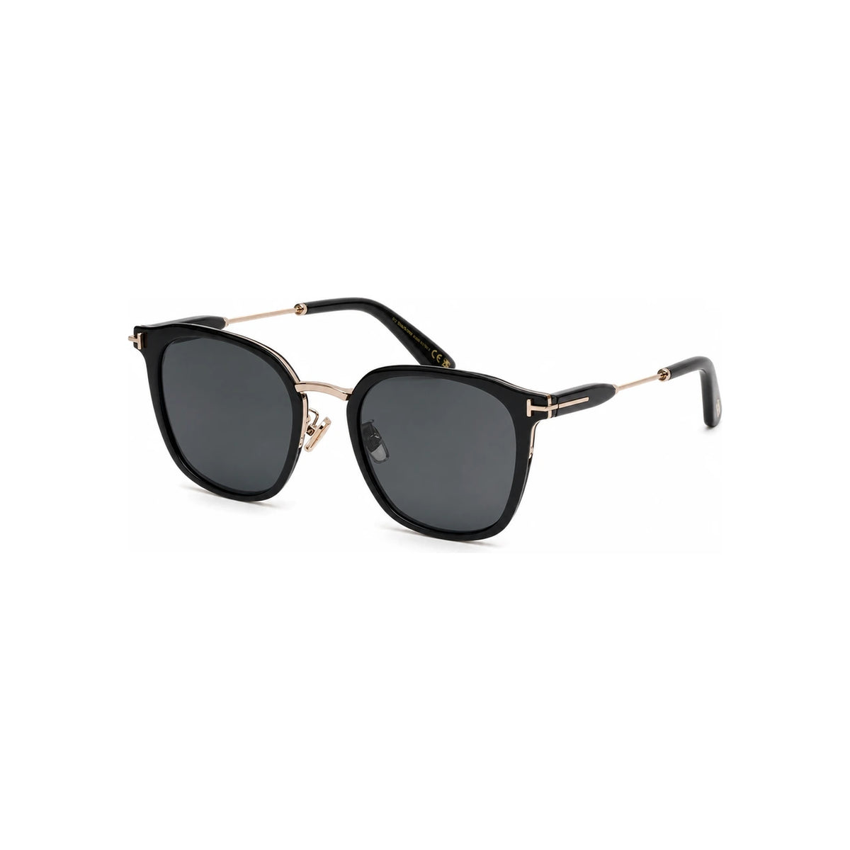 TOM FORD Black Acetate Square Sunglasses Asian Fit Unisex