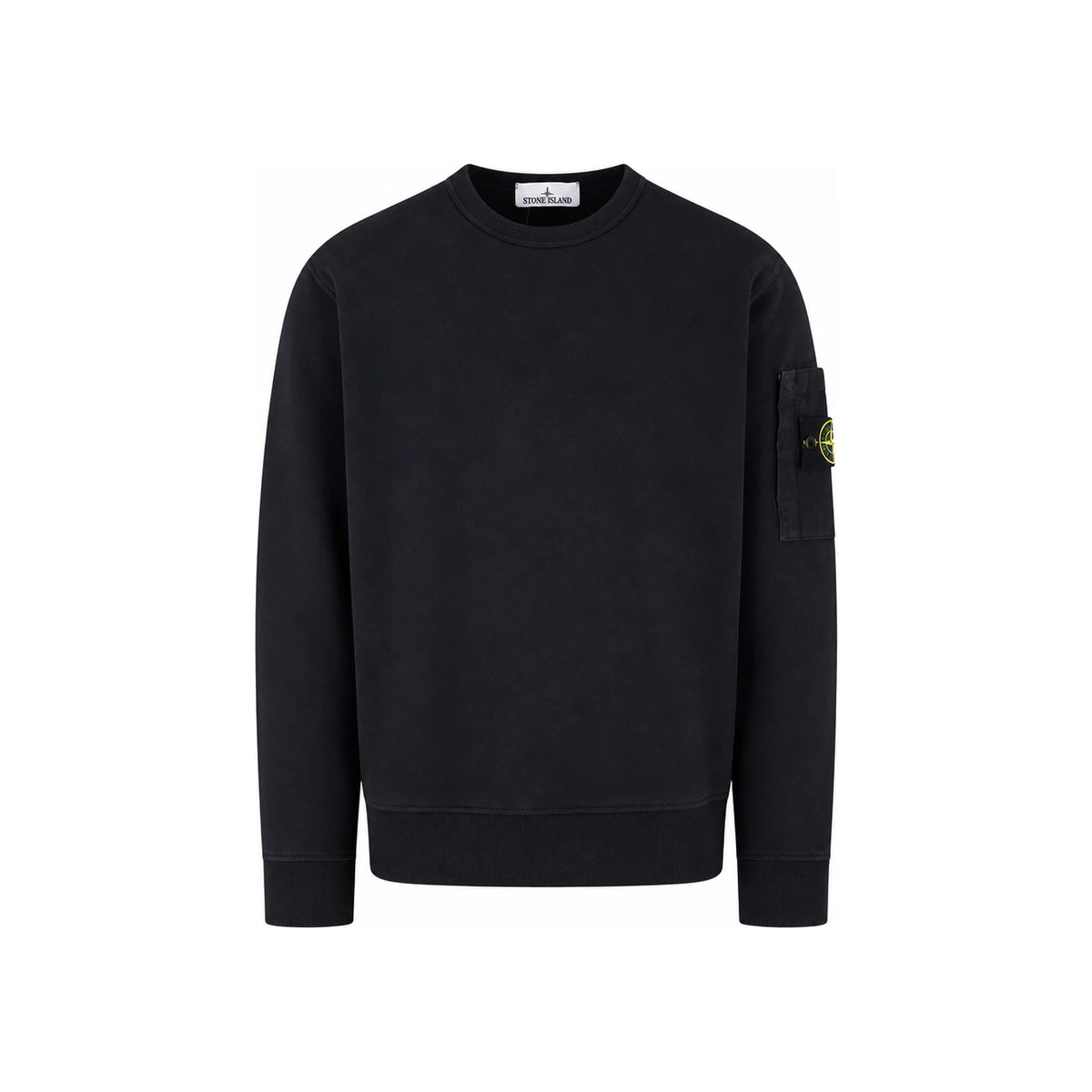 STONE ISLAND Cotton Pocket Detail Regular Fit Sweatshirt Black