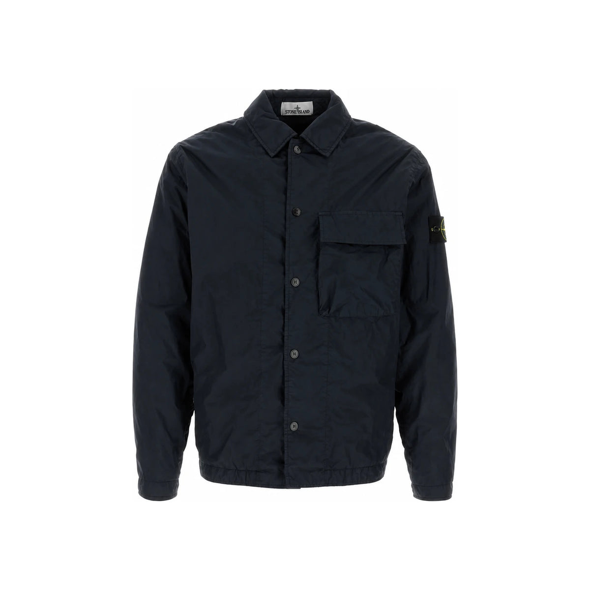 STONE ISLAND Stretch Old Effect Overshirt Down Jacket Black