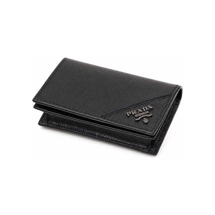 PRADA Saffiano Leather Men's Card Holder Wallet Black
