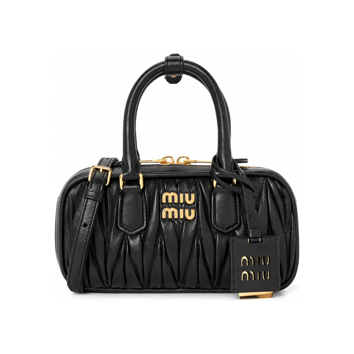 Miu Miu Matelassé Arcadie Mini Crossbody Tote Bag Black