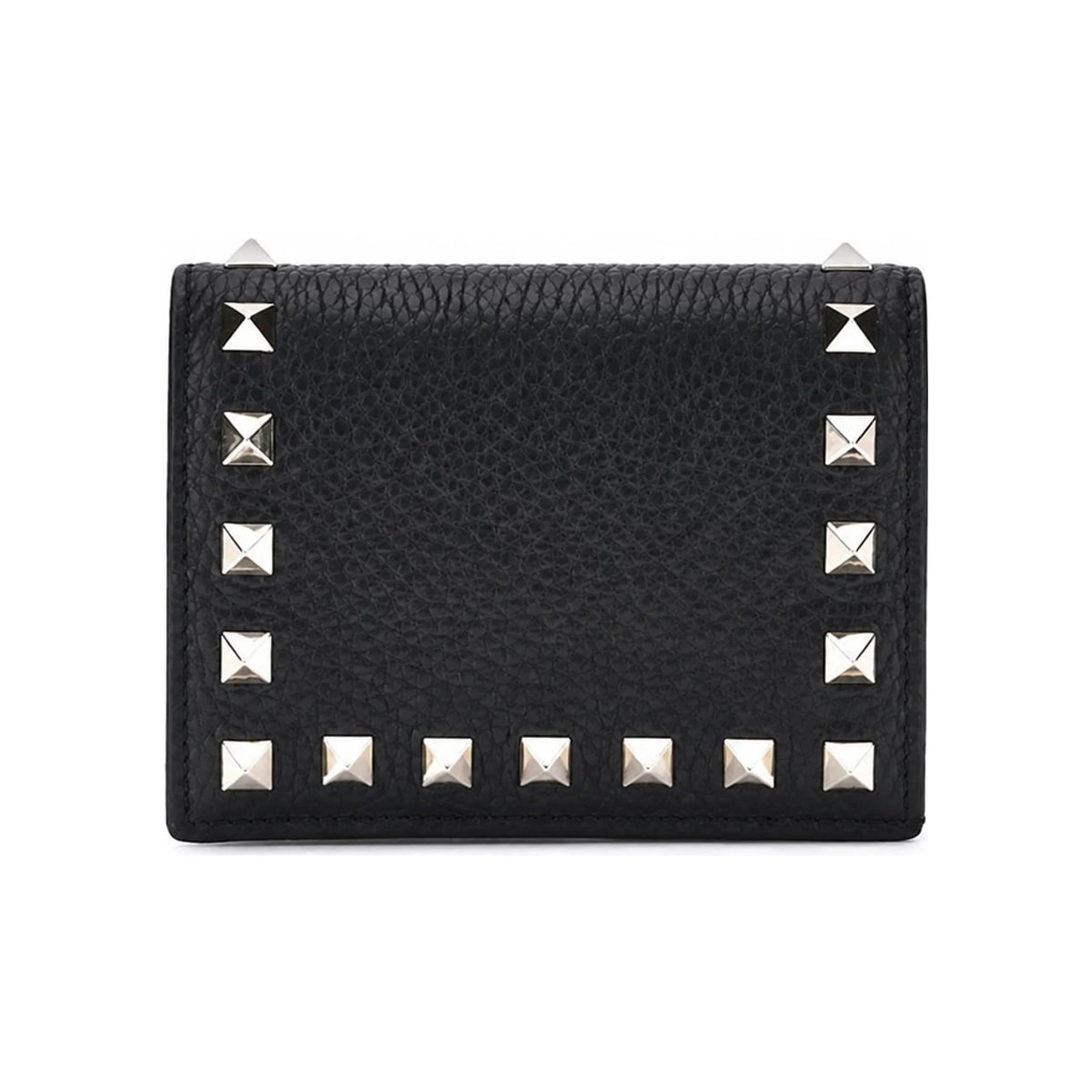 VALENTINO Rockstud Black Leather Compact Wallet 8W2P0P39 VSH 0NO