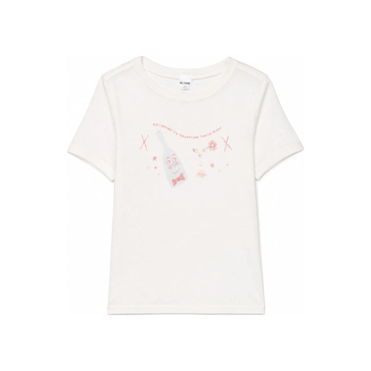 RE/DONE Tiny Together Graphic Short Sleeve T-Shirt Women White 792 02WTNT003