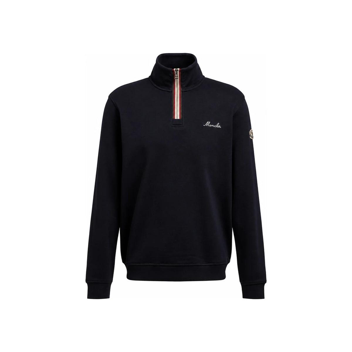 Moncler Men's Embroidered Logo Polo Neck Sweatshirt
