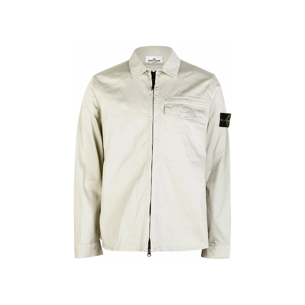STONE ISLAND Wappen Patch Shirt Jacket Pearl Gray Men’s Jack 1200015 S0012 V0061