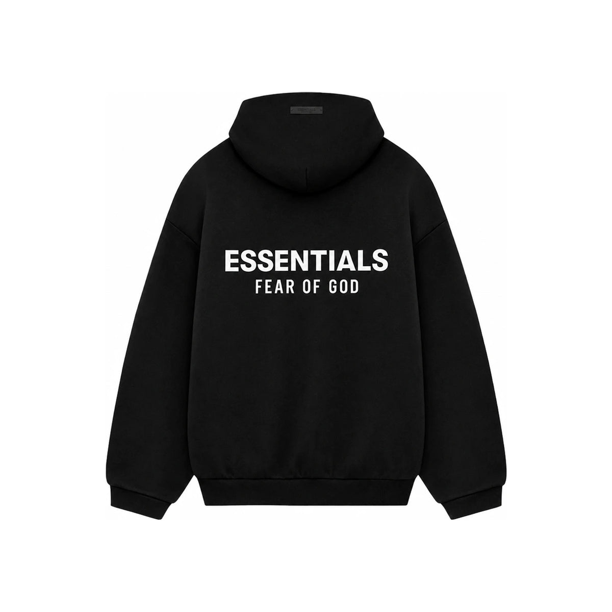 Fear of God Essentials Fleece Back Logo Hoodie Black