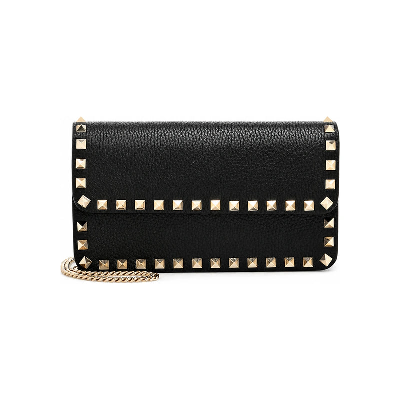 VALENTINO Rockstud Leather Clutch Crossbody Bag 5W2P0S61VSH 0NO