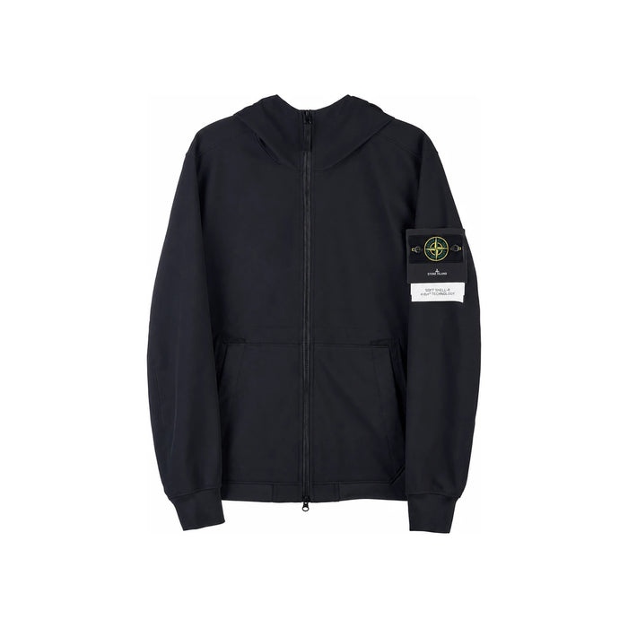 STONE ISLAND Soft Shell Fleece-Lined Jacket Black Men’s