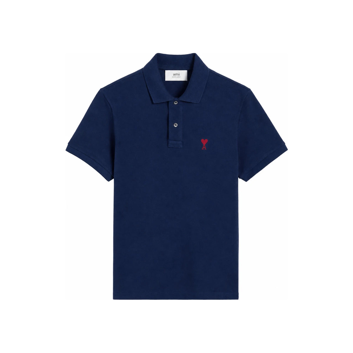 AMI Polo Collar Short Sleeve T-Shirt Unisex Navy/Green