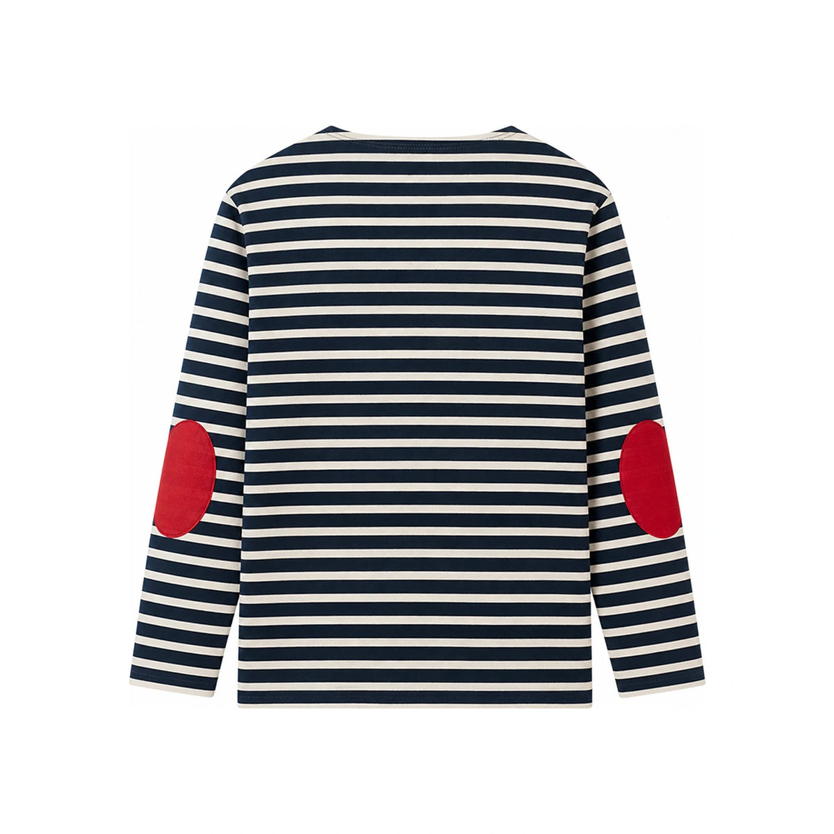 Saint James Unisex Elbow Patch Long Sleeve T-Shirt 0407 MARINE ECRU TULIP