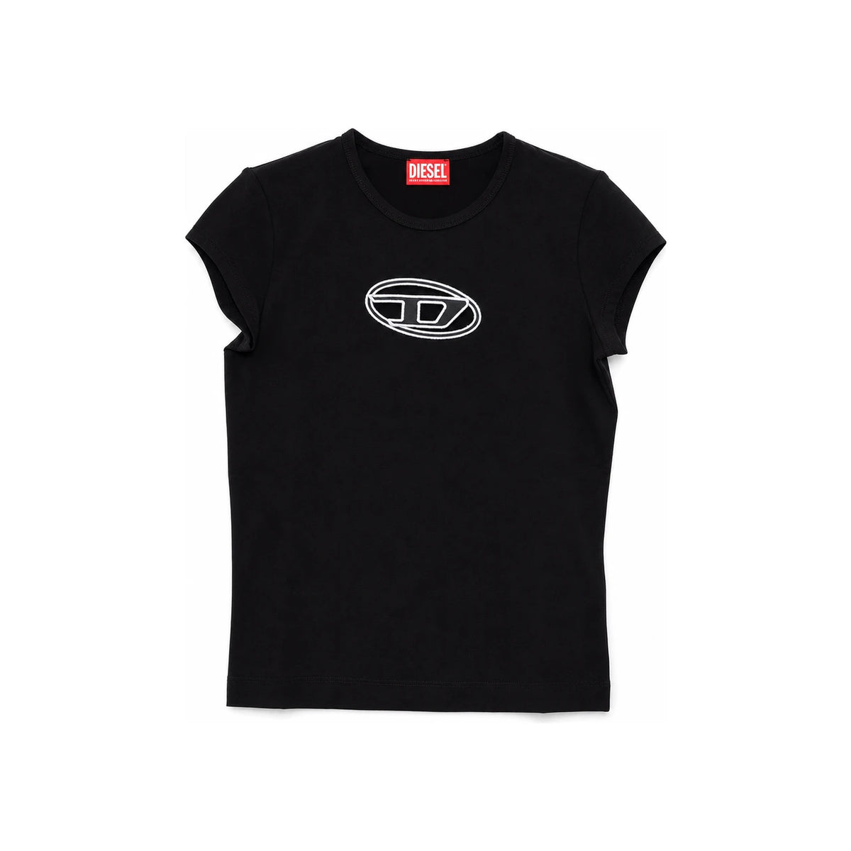 DIESEL Peekaboo Logo Short Sleeve T-Shirt Black White Trim