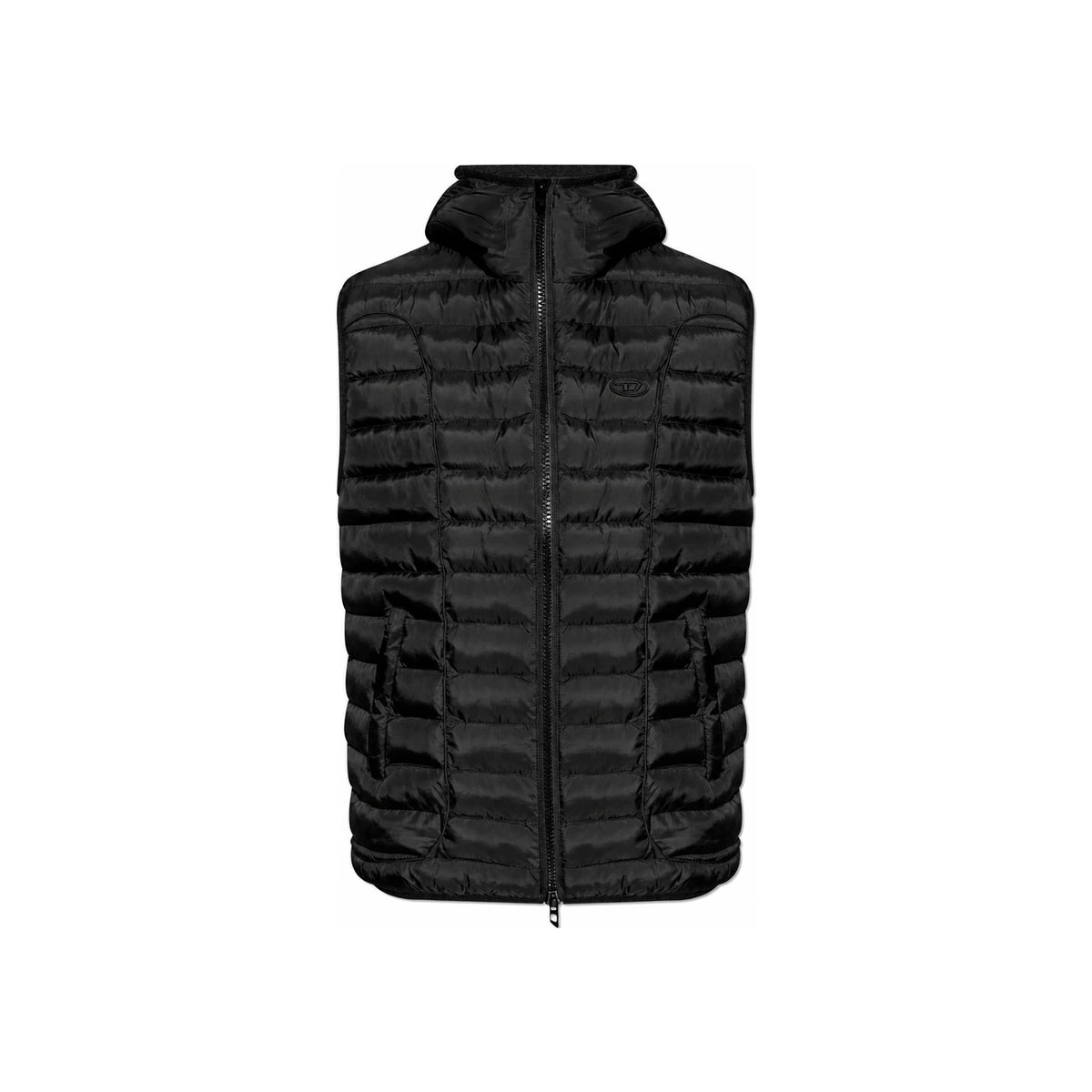 DIESEL Men’s Temple Puffer Vest Black Down Padded Jacket