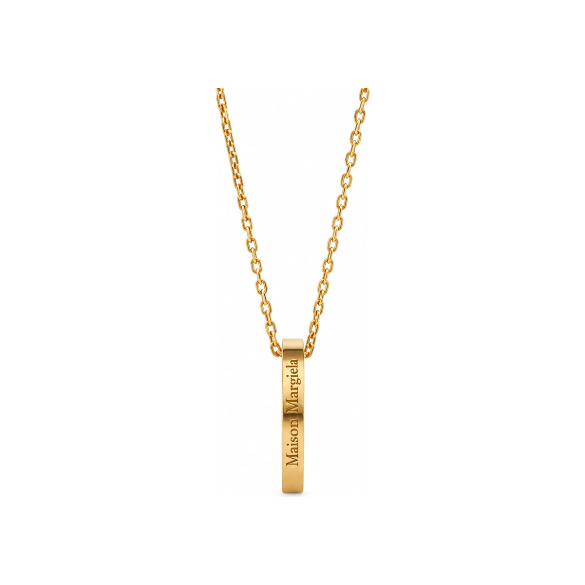 Maison Margiela Silver Logo Ring Pendant Necklace