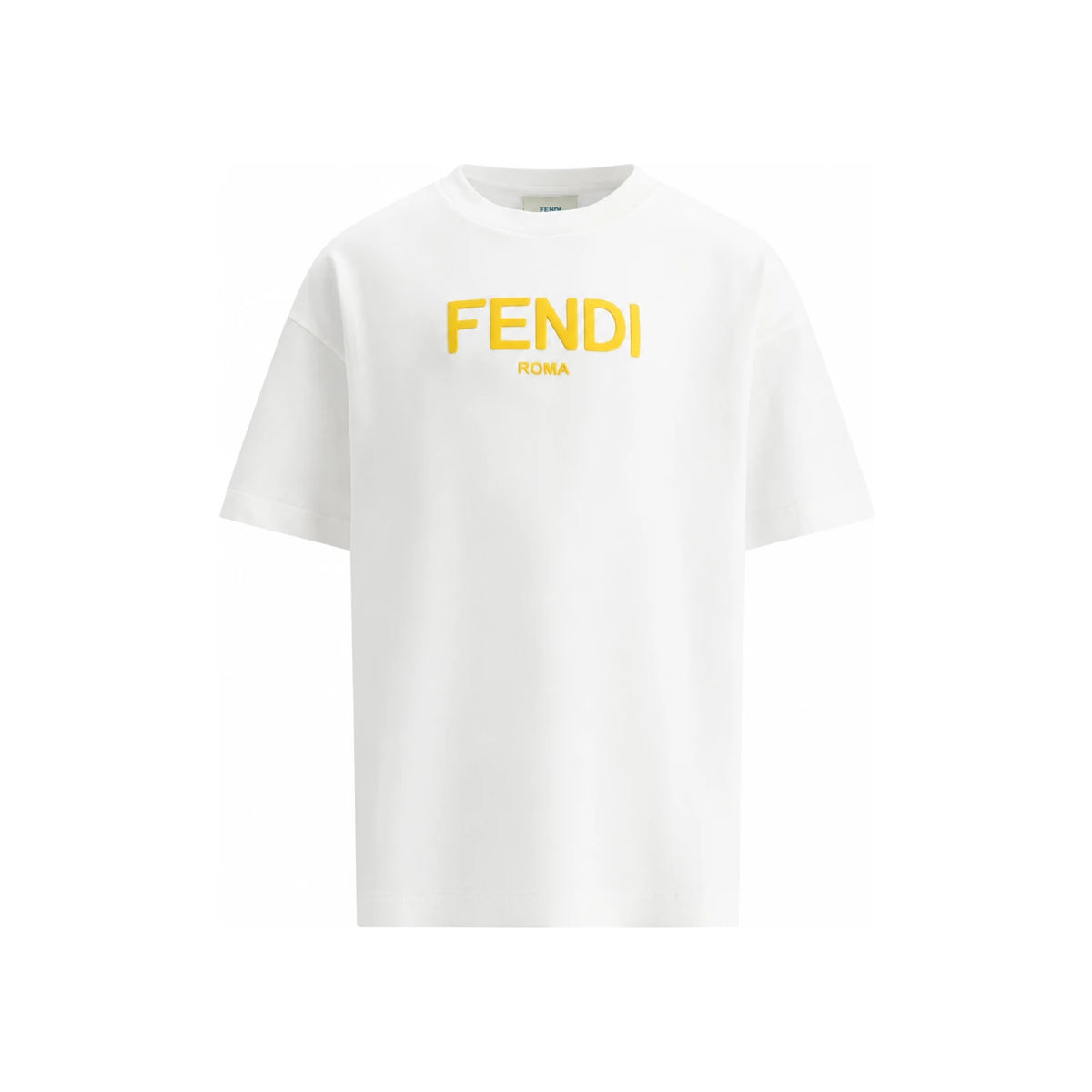 FENDI Kids Short Sleeve T-Shirt Black Cotton