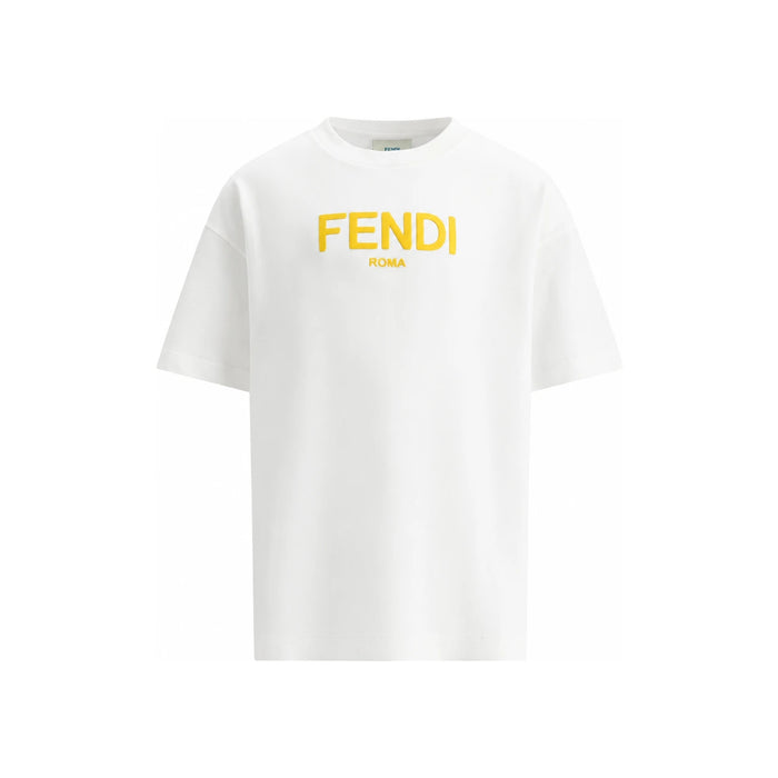 FENDI Kids Short Sleeve T-Shirt Black Cotton