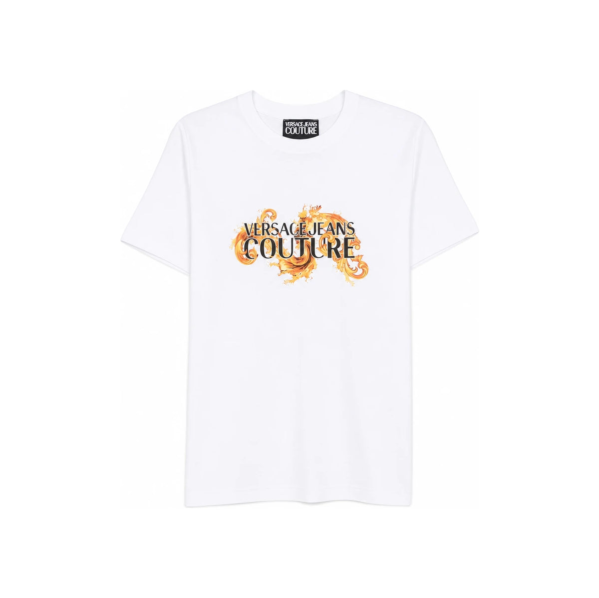 Versace Short Sleeve T-Shirt for Men 80GAHE02 CJ00E G03 WHITE GOLD DOM