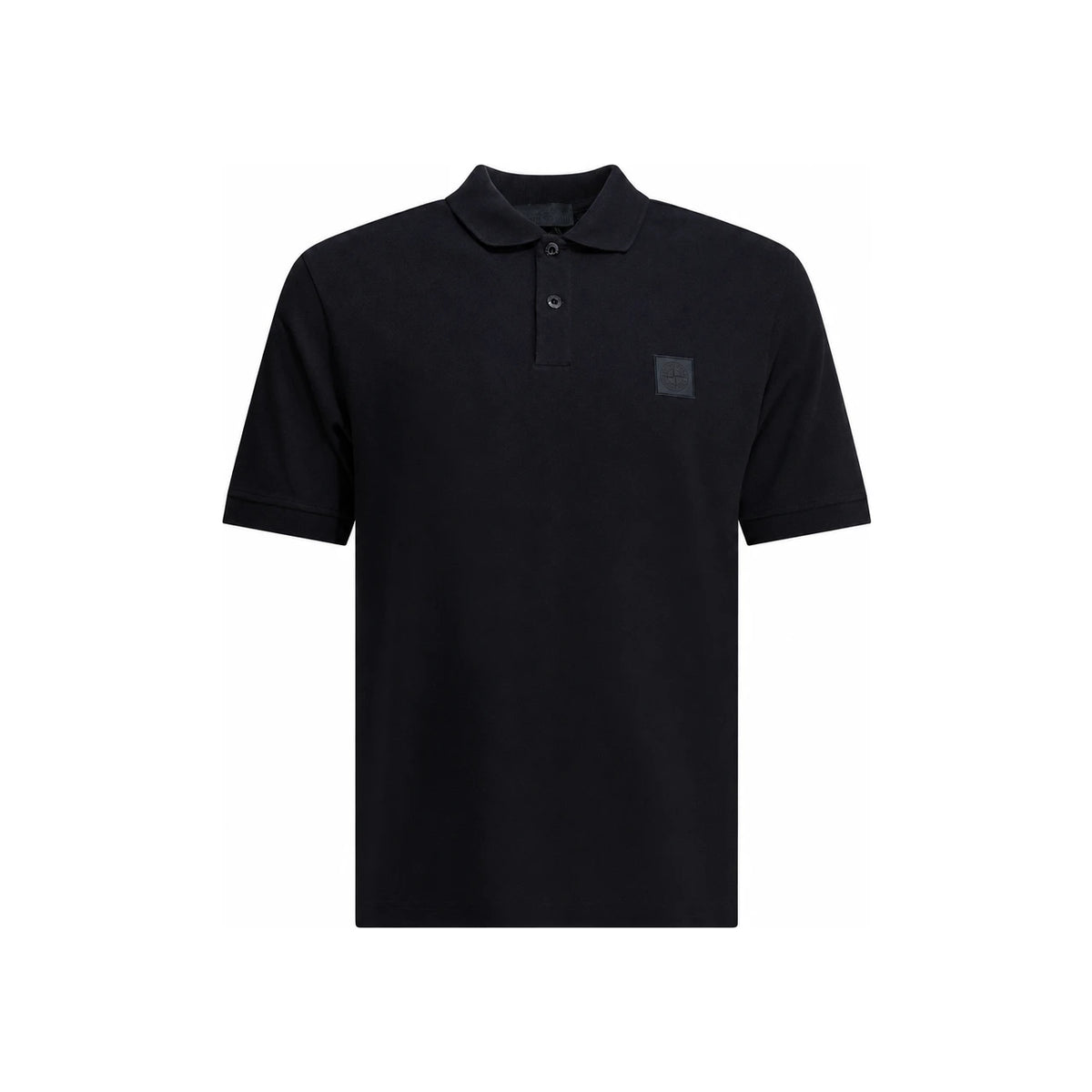 STONE ISLAND Black Cotton Short Sleeve Polo Shirt for Men