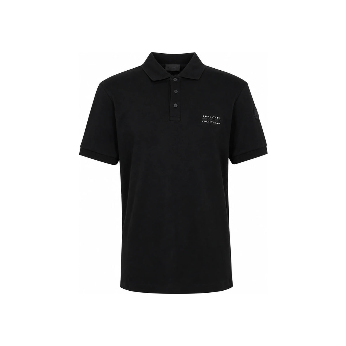 Moncler Logo Patch Piqué Polo Shirt Black Men’s