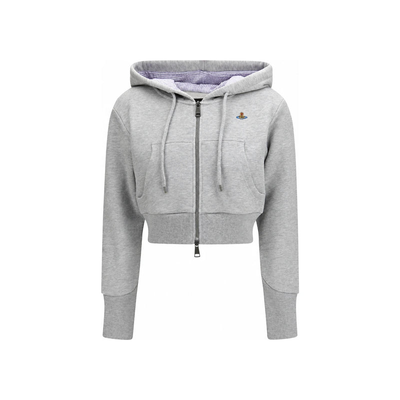 Vivienne Westwood ORB Logo Leo Gray Zip Hoodie Jacket