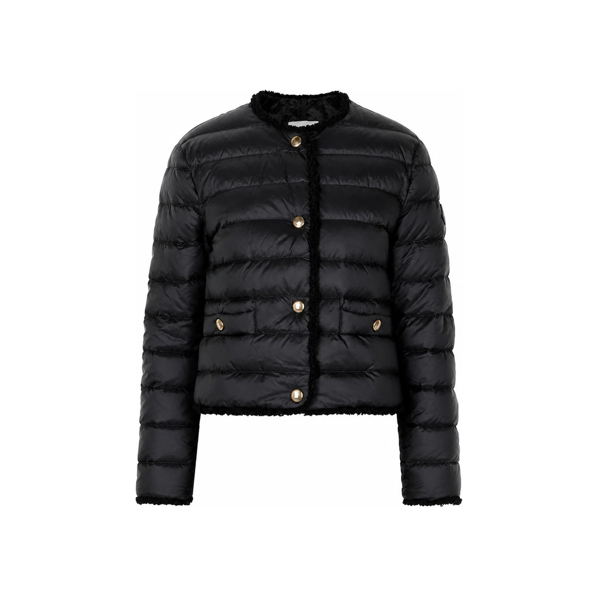 Moncler Bouclé Down Jacket with Trim for Women 1A00104 597YF 999