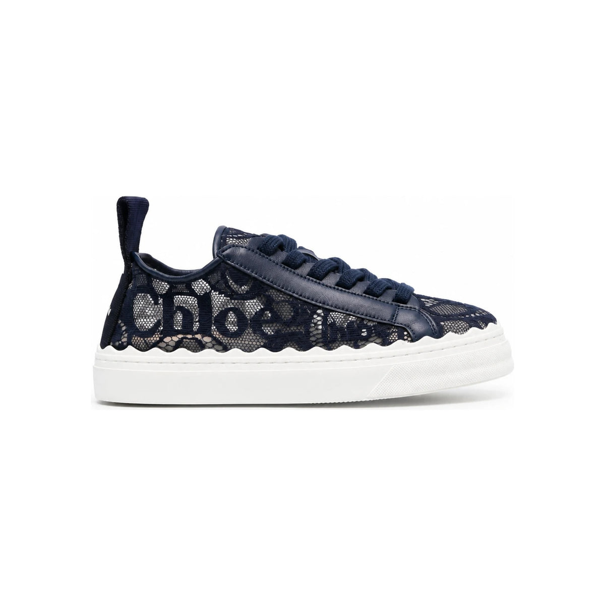 Chloe Lauren Lace Sneakers Navy Low-Top Women’s