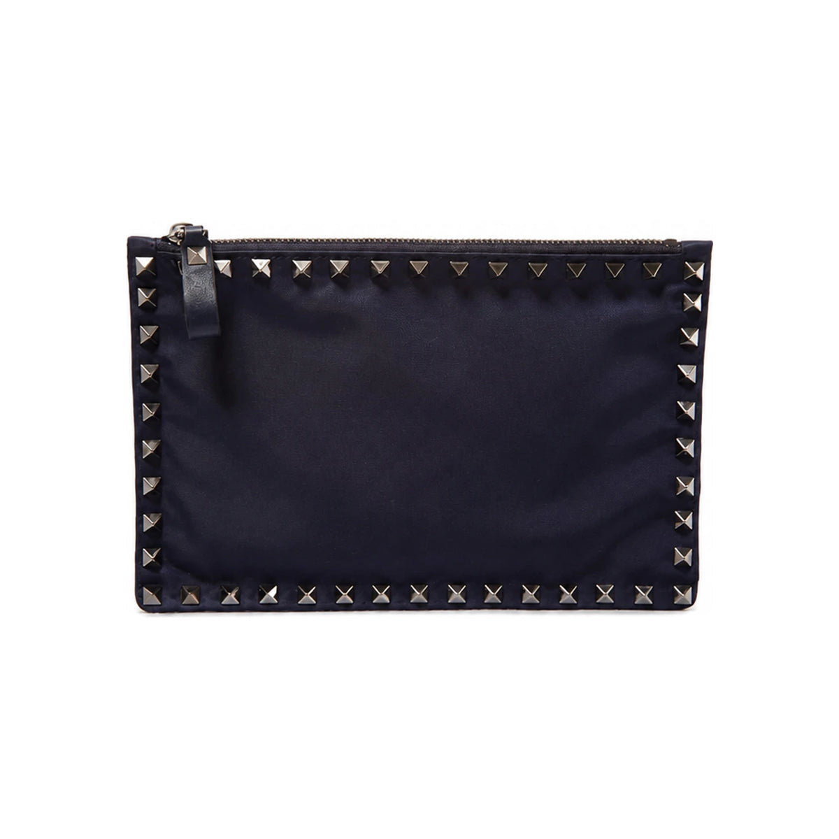 VALENTINO Rockstud Fabric Clutch Bag Navy JY0P0566 NOV