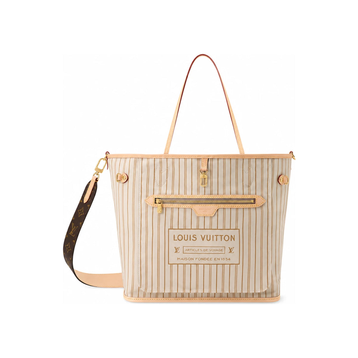 Louis Vuitton Neverfull Inside Out MM Leather Tote Shoulder Bag
