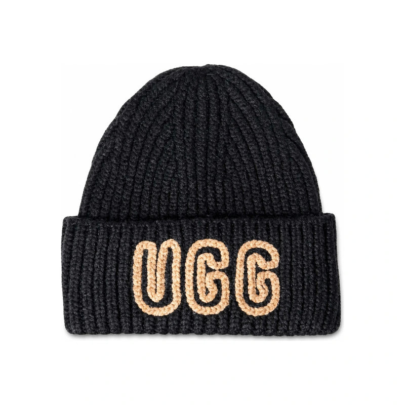 Ugg Chunky Knit Crafted Beanie Black Unisex