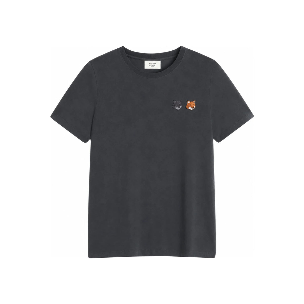 Maison Kitsune Double Fox Head Short Sleeve T-Shirt White Women