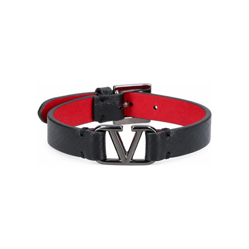 VALENTINO Garavani V Logo Leather Men's Bracelet 8Y2J0M67 TCZ 0SM