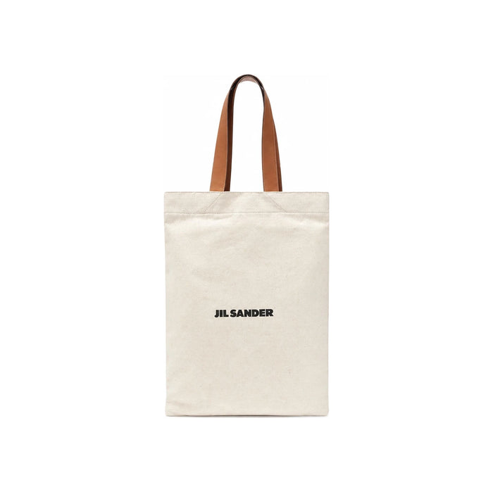 JIL SANDER Ivory Logo Print Canvas Tote Bag JSPS852457 WSB73019 102