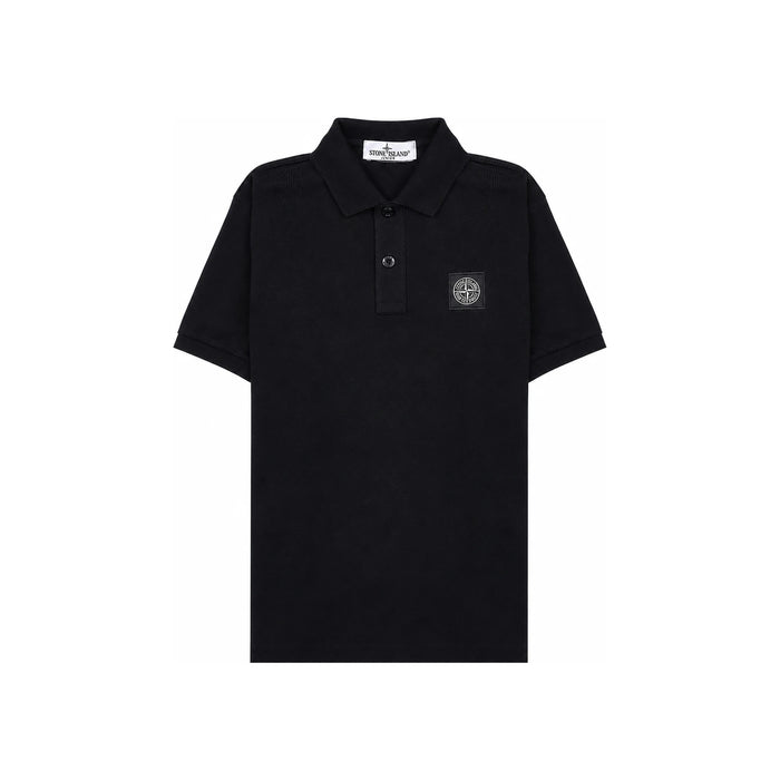STONE ISLAND Junior Polo Short Sleeve T-Shirt Black