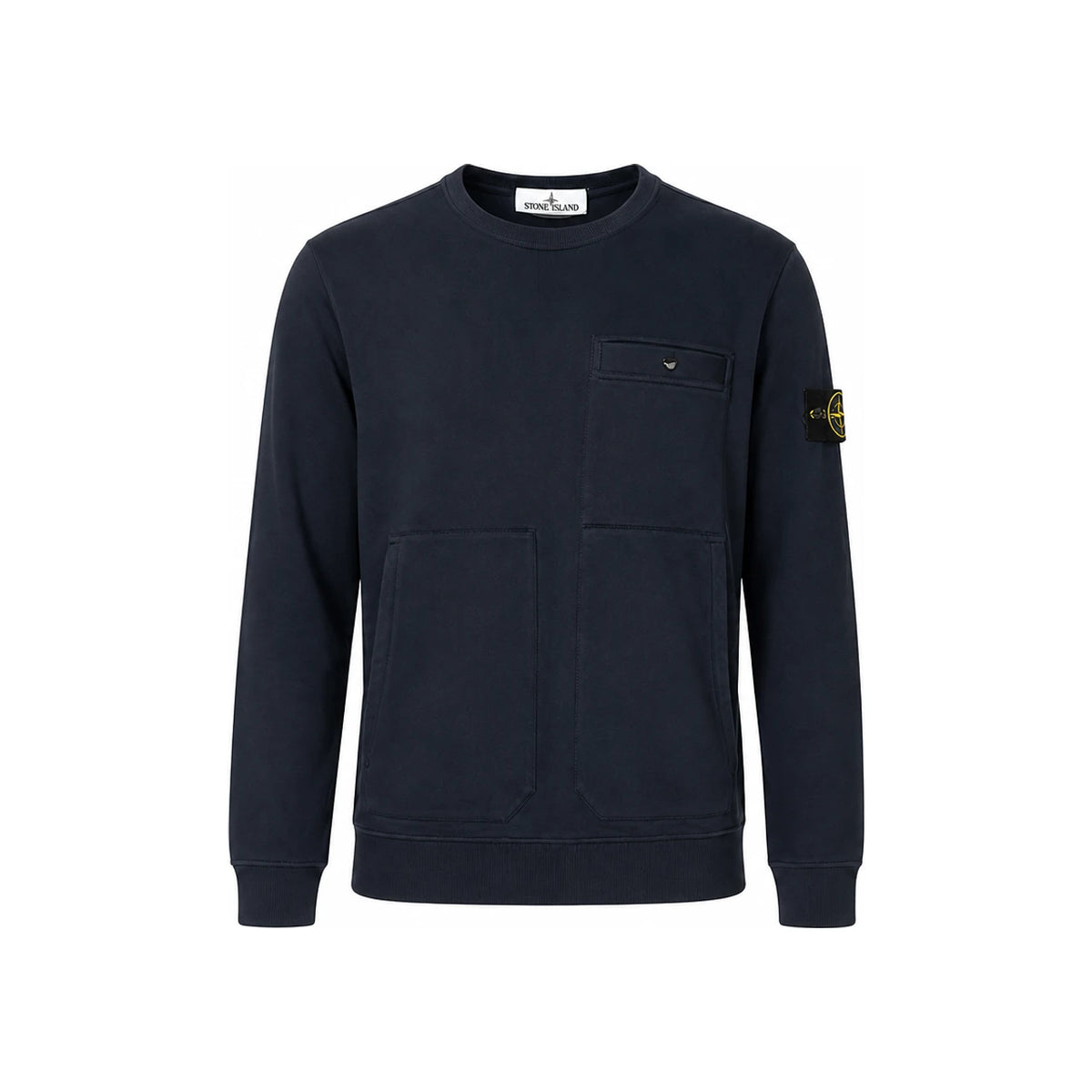 STONE ISLAND Navy 15th Anniversary Patch 3-Pocket Crewneck Sweatshirt