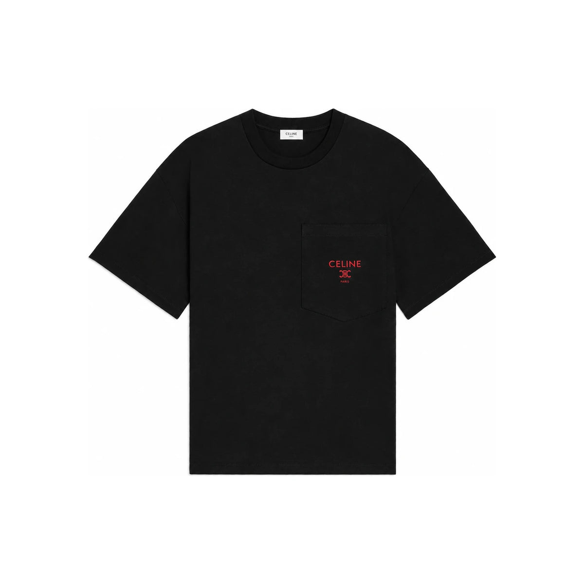 CELINE Logo Short Sleeve T-Shirt Black Men’s RX0I31242 GDX7